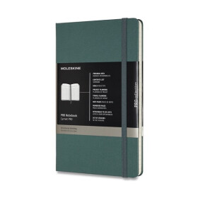 Zápisník Moleskine Professional - tvrdé desky, L - tm. zelený