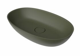 Umyvadlo na desku SAT Aula 60x36 cm zelená mat bez otvoru pro baterii, bez přepadu SATAU6036G SATAU6036G