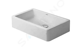 DURAVIT - Vero Umyvadlo na desku, 600x380 mm, bez přepadu, bez otvoru pro baterii, bílá 0455600000