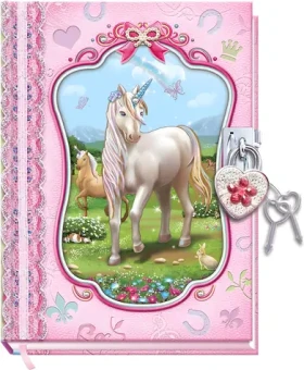 ALLTOYS Deník se zámkem Jednorožec / Zápisník / 18x14 cm (530UC)