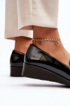 Dámské lakované boty Loafers Black Polike