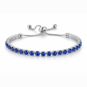 Náramek Swarovski Elements Cianoti Sapphire, Modrá 14 cm + 9 cm (prodloužení)