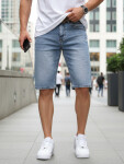 Pánské džínové šortky s páskem modré FashionStreet SX2577 s34