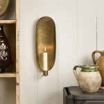 Ib Laursen Nástěnný svícen Metal Antique Gold, zlatá barva, kov