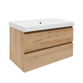 Koupelnová skříňka 2 zásuvková s umyvadlem SAT B-Way 99x50x45 cm dub mat BWAY2100OAKU1BI BWAY2100OAKU1BI