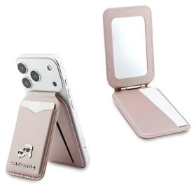 Karl Lagerfeld Mirror růžová / Peněženka s přihrádkou na kartu a stojánkem / MagSafe (57983129044)