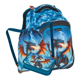 Bagmaster LUMI 26 D malý školní set pro prvňáčky – drak Modrá 23 l 191826