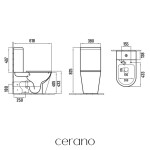 CERANO - WC kombi Carlito, Rimless - bezokrajové splachování + Slim/SoftClose sedátko - spodní/zadní odpad - černá matná - 61x36,5 CER-433866