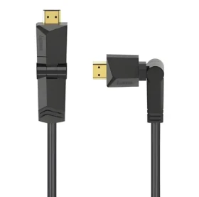 Hama HDMI kabel otočný černá / HDMI kabel / 1,5 m / pozlacený / Ethernet
