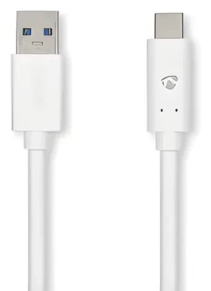 Nedis USB-A - USB-C 3.2 Gen1 2m bílá / Kabel / 60 W / 5 Gbps (CCGW61600WT20)