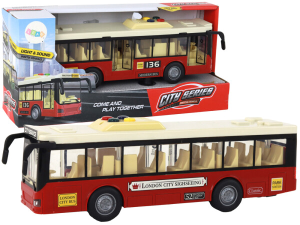 Mamido Městský autobus 1:16 s efekty červený