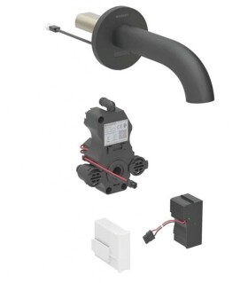 GEBERIT - Piave Elektronická umyvadlová baterie pod omítku, síťové napájení, easy to clean, matná černá 116.282.14.1