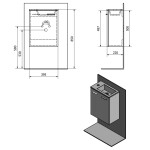 AQUALINE - ZOJA umyvadlová skříňka 39,5x50x22cm, dub platin 51049DP