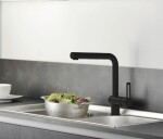 Dřezová baterie Paffoni Ringo s vytahovací sprškou černá RIN185NO RIN185NO