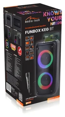Media-Tech Funbox MT3181 černá / Bezdrátový reproduktor / RMS 40 W / PMPO 1000 W / BT 5.0 / FM Radio / microSD (MT3181)