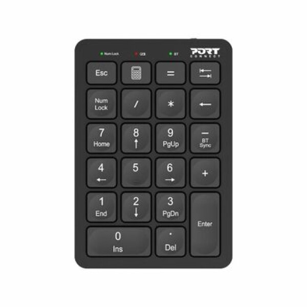 PORT CONNECT Bluetooth Rechargeable Keypad černá / Bezdrátová dobíjecí numerická klávesnice (900802)