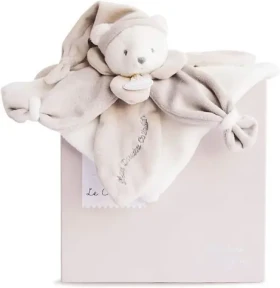 Doudou Dárková sada - Plyšový muchláček béžový medvídek 24 cm