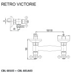 Mereo Sprchová nástěnná baterie, Retro Viktorie, 100 mm, bez příslušenství, chrom CBL601A03