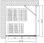 Erga Berlin, sprchový kout se skládacími dveřmi 110(dveře) x 70(stěna) x 195 cm, 6mm čiré sklo, chromový profil, ERG-V02-BERLIN-D110G070-CL-CR