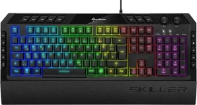 Sharkoon Skiller SGK5 černá / herní klávesnice / drátová / RGB / Rubberdome spinač / DE (4044951020461)