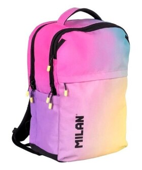Školní batoh Milan 3 zipů 25l Sunset tyrkysová