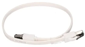 Extralink CAT.8 U/FTP plochý 0,5 m bílá / Patch kabel / RJ-45 / 40GBase-T