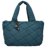 Trendy dámská textilní kabelka na rameno Larysya, tyrkysová