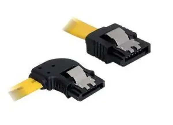 Delock SATA 82492 žlutá / SATA kabel / pravoúhlý a rovný konektor / SATA II 3 Gb/s / 30 cm (82492)