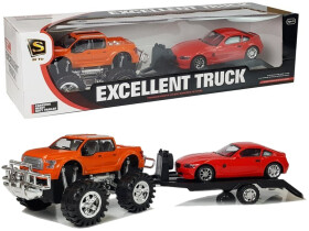 Mamido Set vozidel oranžový Monster Truck červené BMW odtahovka 58 cm