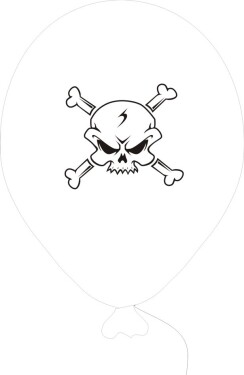 Balonek pirátská lebka 50 ks Balonek pirátská lebka 50 ks