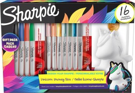 Sharpie Sharpie, 2164411, sada permanentních popisovačů s pokladničkou jednorožce, 16 ks