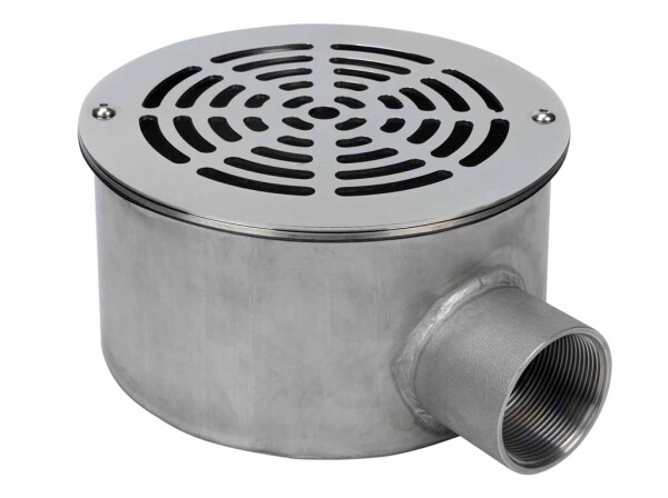 Vagnerpool Podlahová výpusť nerez kulatá s přírubou, napojení 2" vnitřní závit, pro fóliové bazény