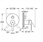 GROHE - Lineare Baterie pod omítku pro 3 spotřebiče, kartáčovaný Hard Graphite 24095AL1