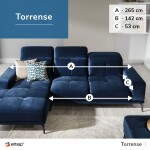 Sedací souprava Torrense Provedení: Levá varianta, látka: Berlin 01