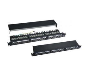 19" Patch panel XtendLan 24port, STP, Cat5E, duální svorkovnice, černý EDF_1045686