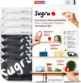 Tesa Sugru černá/bílá / Tvarovatelné lepidlo / 8 ks / Voděodolné (41282-00000-01)
