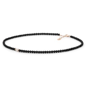 Stříbrný náhrdelník s perlou Fernanda - stříbro 925/1000, černý spinel, Černá 39 cm + 3 cm (prodloužení) Bílá