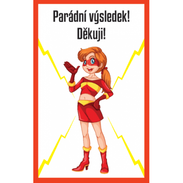 Karty Máš super pochvalu 30 ks - Parádní výsledek! Děkuji!