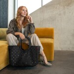 Nákupní taška Reisenthel Loopshopper L Frame Glossy dots black