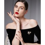 Exkluzivní brož Swarovski Elements D´Onofrio - ptáčci, Zlatá