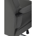 Židle kancelářská, šedá ekokůže, kříž kov chromový, houpací mechanismus, čalouněné područky