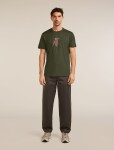 Pánské merino triko krátký rukáv ICEBREAKER Mens Merino 150 Tech Lite SS Tee Bear Catch, Dark Loden velikost: L
