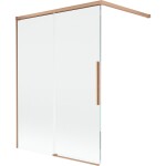 MEXEN/S - Rox vanová zástěna 2-křídlová posuvná 120 x 150, transparent, měď kartáčovaná 8C9-120-003-65-00