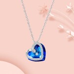 Náhrdelník Swarovski Elements Ely - srdce, Modrá 40 cm + 5 cm (prodloužení)