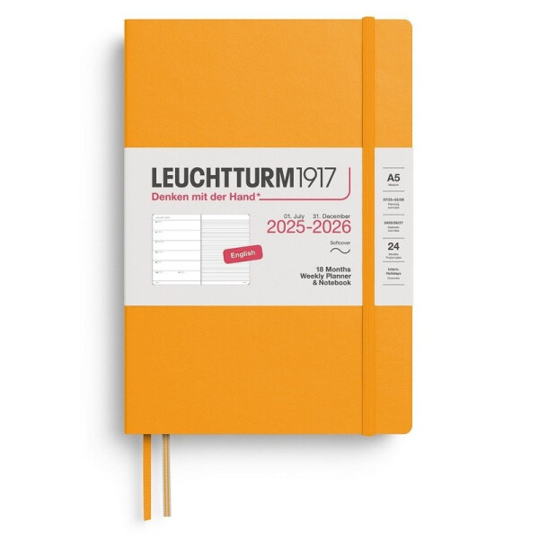 Weekly Planner & Notebook 2026 Medium (A5) 18 Months Rising Sun