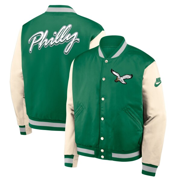 Nike Pánská bunda Philadelphia Eagles NFL Rewind Legacy Bomber Cream Velikost: L