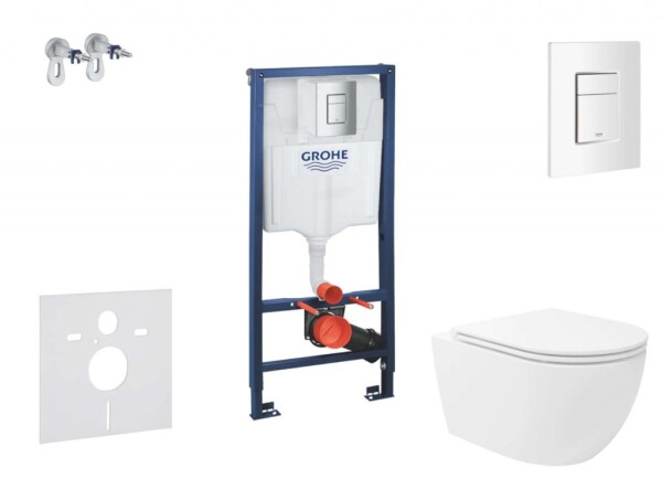 GROHE - Rapid SL Set předstěnové instalace, klozetu Oudee Vortex a sedátka softclose, tlačítko Skate Cosmopolitan, alpská bílá SANI11BA3110
