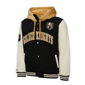 Mitchell & Ness Pánská mikina Vegas Golden Knights NHL Courtside Fleece Button Front Current Logo Velikost: XL