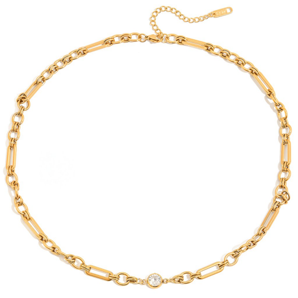 ELENYS Unity Chain – pozlacený náhrdelník 18K žluté zlato Délka: 45+5 cm / max. 50 cm