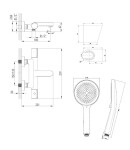 Kielle - Oudee Termostatická vanová baterie s příslušenstvím EcoSpare, chrom 10302SNT80